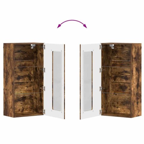 VidaXL Szafka wisząca z półką z drzwiami Wędzony dąb 55 x 29 x 100 cm