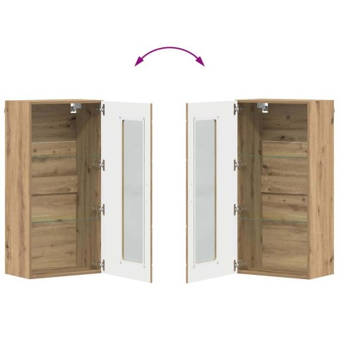 SZAFKA WISZĄCA Z PÓŁKĄ Z DRZWIAMI DĄB ARTISAN 55X29X100CM