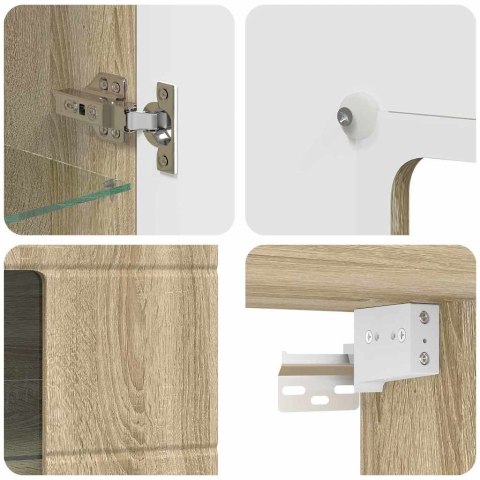 SZAFKA WISZĄCA Z PÓŁKĄ Z DRZWIAMI DĄB SONOMA 55X29X100CM