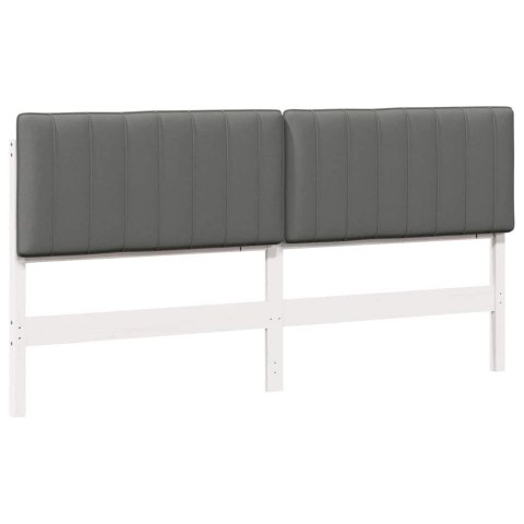 TAPICEROWANE WEZGŁOWIE Z ZAGŁÓWKIEM BIAŁY I JASNOSZARY 180CM