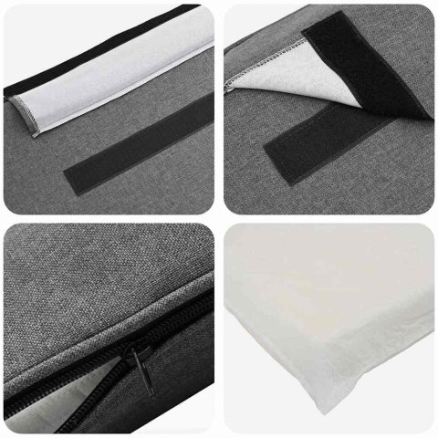 TAPICEROWANE WEZGŁOWIE Z ZAGŁÓWKIEM BIAŁY I JASNOSZARY 180CM