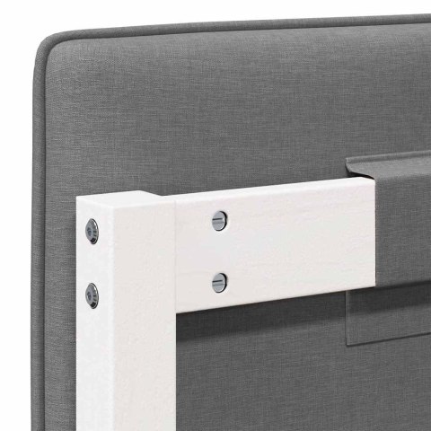 TAPICEROWANE WEZGŁOWIE Z ZAGŁÓWKIEM BIAŁY I JASNOSZARY 180CM