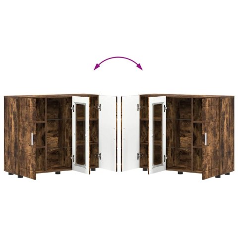 VidaXL Bufet Wędzony dąb 55,5 x 29 x 100 cm Materiał drewnopochodny