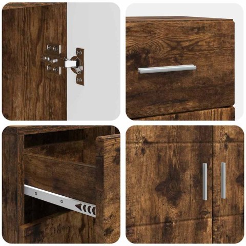 VidaXL Bufet Wędzony dąb 88,5 x 30,5 x 73 cm Materiał drewnopochodny