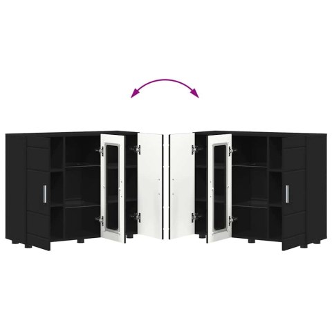 BUFET Z PÓŁKĄ CZARNY 55,5X29X100CM