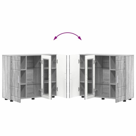 VidaXL Bufet z półką z drzwiami Szary dąb sonoma 55,5 x 29 x 100 cm