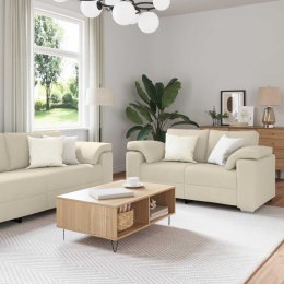 VidaXL Sofa 3 pcs Ciemna zieleń Tkanina lniana
