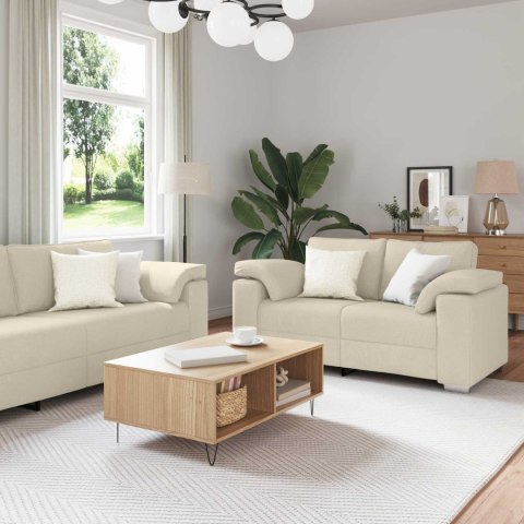 VidaXL Sofa 3 pcs Ciemna zieleń Tkanina lniana