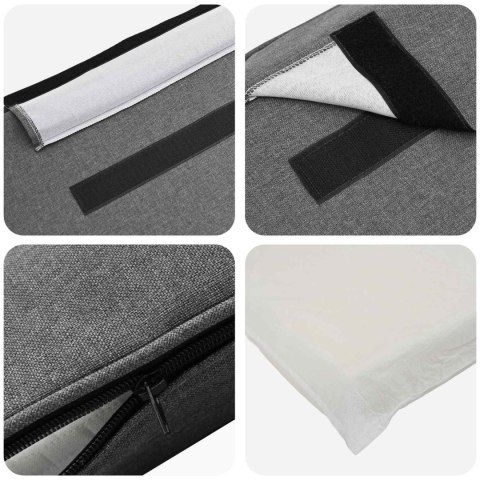 VidaXL Tapicerowane wezgłowie Z zagłówkiem Biały i jasnoszary 100 cm