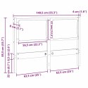VidaXL Zagłówek Inny Brązowy 135 cm Lite drewno sosnowe