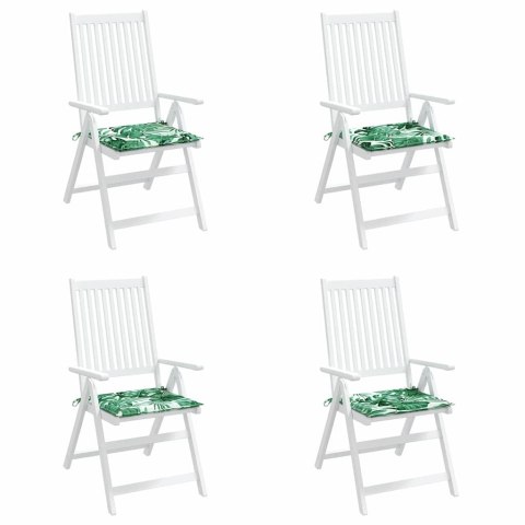 PODUSZKI NA KRZESŁA 4 SZT WZÓR LIŚCIA 50X50X4CM