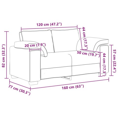 VidaXL Sofa Ciemnoszary 160 x 77 x 82 cm tkanina