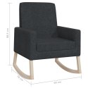 VidaXL Fotel bujany, czarny, tapicerowany tkaniną