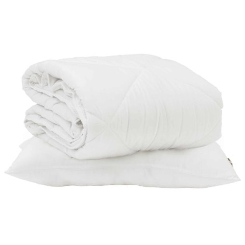 LETNI KOŁDRA Z PODUSZKĄ 2 SZT BIAŁY MIKROFIBRA