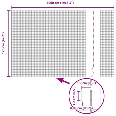 VidaXL Spawana siatka ogrodzeniowa Srebrny 1.2 x 50 m