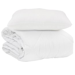 VidaXL Letni Kołdra z poduszką 2 pcs Biały Mikrofibra