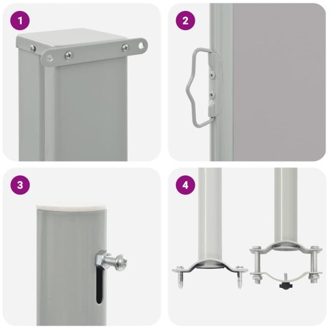 WYSUWANA MARKIZA BOCZNA NA TARAS 60X300CM SZARA