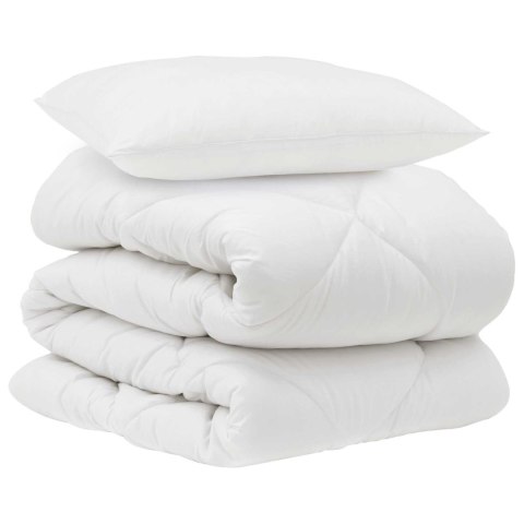 KOŁDRA Z PODUSZKĄ 2 SZT BIAŁY MIKROFIBRA