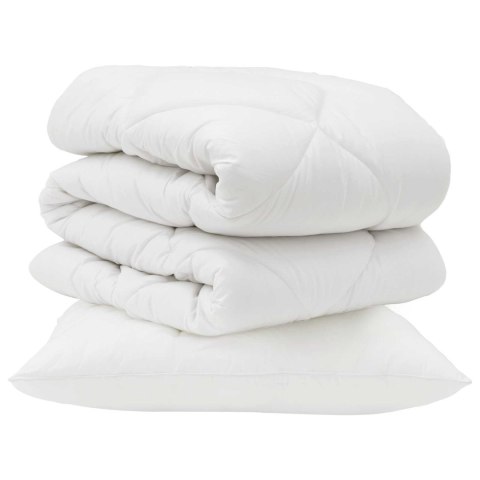 KOŁDRA Z PODUSZKĄ 2 SZT BIAŁY MIKROFIBRA