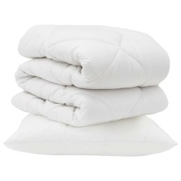 VidaXL Kołdra z poduszką 2 pcs Biały Mikrofibra