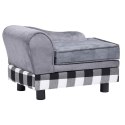 VidaXL Sofa dla psa, szara, 57x34x36 cm, pluszowa