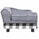VidaXL Sofa dla psa, szara, 57x34x36 cm, pluszowa