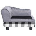 VidaXL Sofa dla psa, szara, 57x34x36 cm, pluszowa
