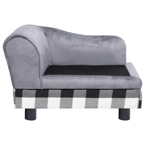 VidaXL Sofa dla psa, szara, 57x34x36 cm, pluszowa