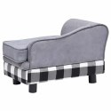 VidaXL Sofa dla psa, szara, 57x34x36 cm, pluszowa