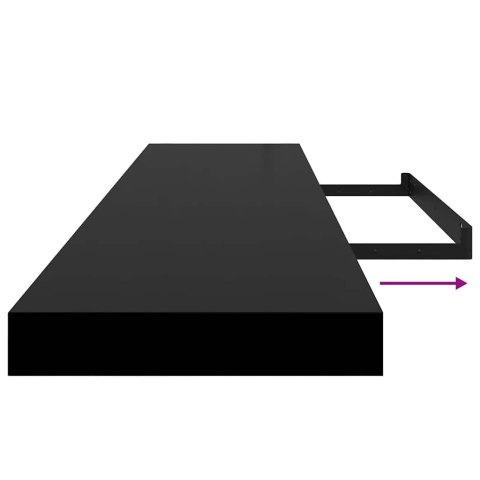 PÓŁKI ŚCIENNE 2 SZT CZARNE 120X235X38CM