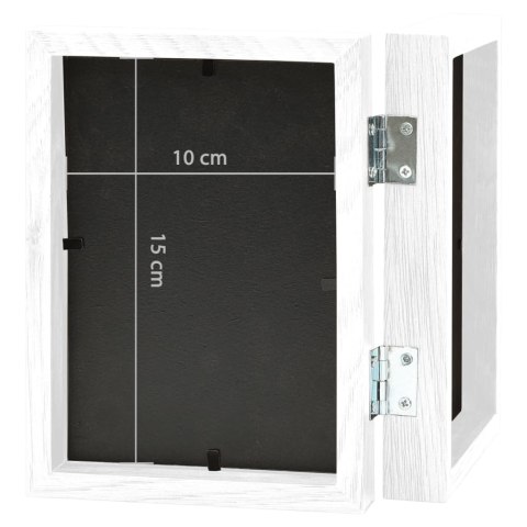 DWUDZIELNA RAMKA NA ZDJĘCIA BIAŁA 2X(10X15CM)