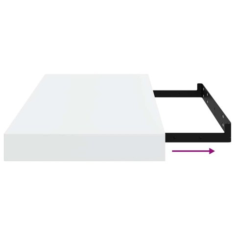 PÓŁKI ŚCIENNE 2 SZT POŁYSK BIAŁE 50X23X3,8 MDF