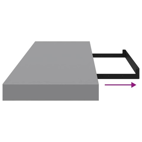 PÓŁKI ŚCIENNE 2 SZT SZARE 80X235X38CM