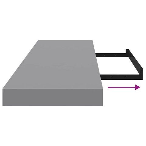 PÓŁKI ŚCIENNE 4 SZT. SZARE 90X23,5X3,8CM