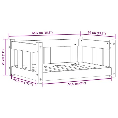 VidaXL Legowisko dla psa Woskowy Brąz 65,5 x 50,5 x 28 cm