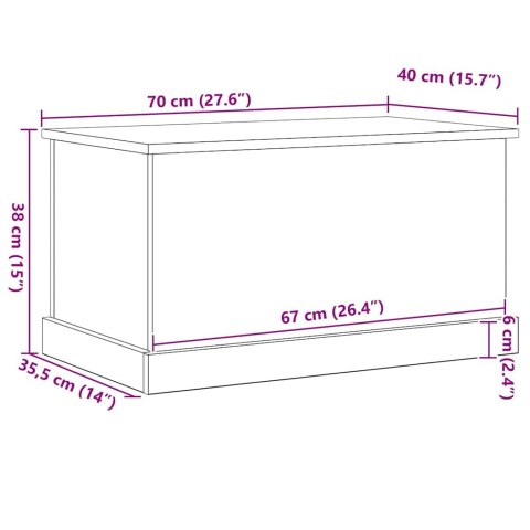 SKRZYNIA 70X40X28 CM CZARNY DĄB KUFER MATOWY SZAFA BOX SCHOWEK ORGANIZER LOFT
