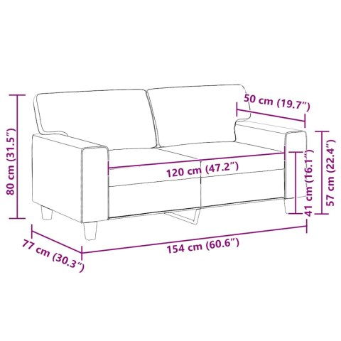 2-OSOBOWA SOFA CZARNA 120CM SZTUCZNA SKÓRA