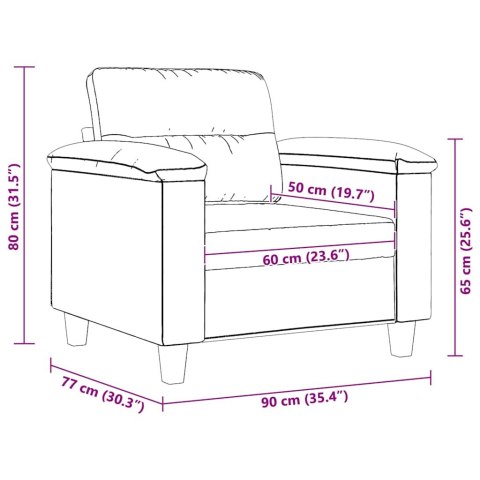 FOTEL JASNOSZARY 60CM OBITY MIKROFIBRĄ