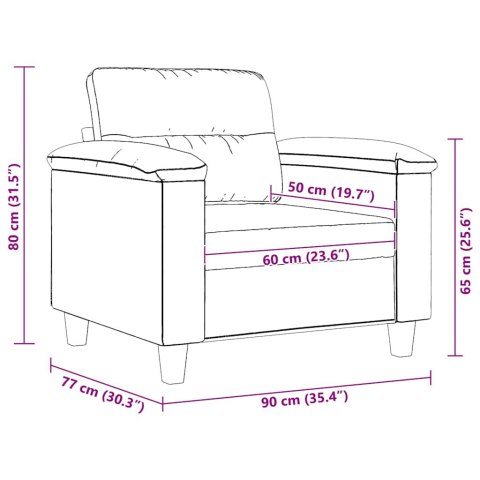 FOTEL KOLOR TAUPE 60CM OBITY MIKROFIBRĄ