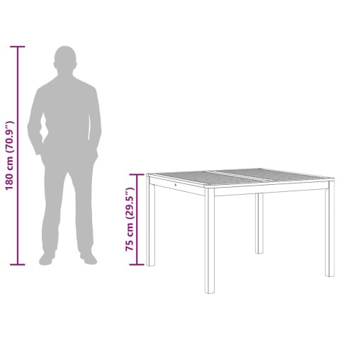 OGRODOWY STÓŁ JADALNIANY 110X110X75CM LITE DREWNO AKACJOWE