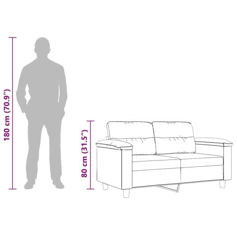 SOFA 2-OSOBOWA CIEMNOSZARA 120CM TAPICEROWANA MIKROFIBRĄ