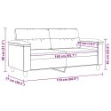 SOFA 2-OSOBOWA CIEMNOSZARY 140CM TAPICEROWANA MIKROFIBRĄ