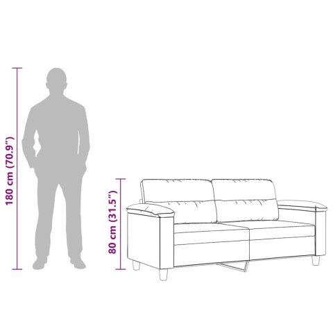 SOFA 2-OSOBOWA JASNOSZARY 140CM TAPICEROWANA MIKROFIBRĄ