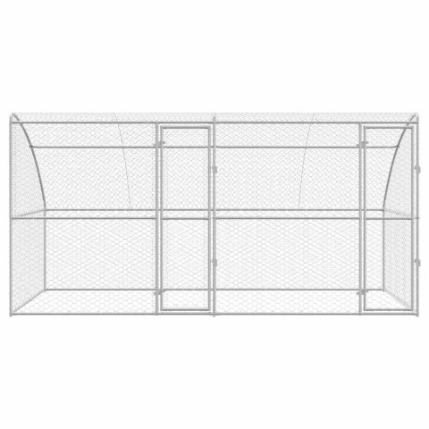 KOJEC DLA PSÓW Z MIEJSCEM DO PRZECHOWYWANIA2 SZT SREBRNY 4X2X2 M STAL