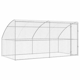 VidaXL Kenel dla Psów z przechowywaniem 2 pcs Srebrny 4 x 2 x 2 m Stal