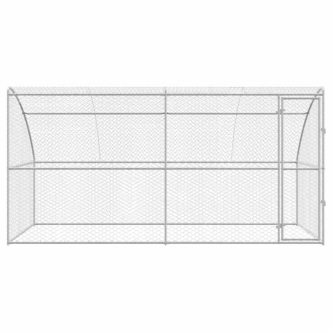 KOJEC DLA PSÓW Z MIEJSCEM DO PRZECHOWYWANIA2 SZT SREBRNY 4X2X2 M STAL