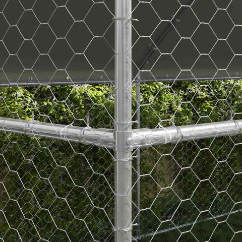 KOJEC DLA PSÓW Z MIEJSCEM DO PRZECHOWYWANIA3 SZT SREBRNY 6X2X2 M STAL