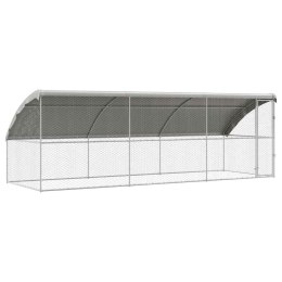 VidaXL Kenel dla Psów z przechowywaniem 3 pcs Srebrny 6 x 2 x 2 m Stal