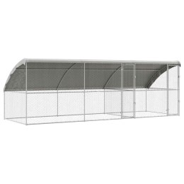 VidaXL Kenel dla Psów z przechowywaniem 3 pcs Srebrny 6 x 2 x 2 m Stal