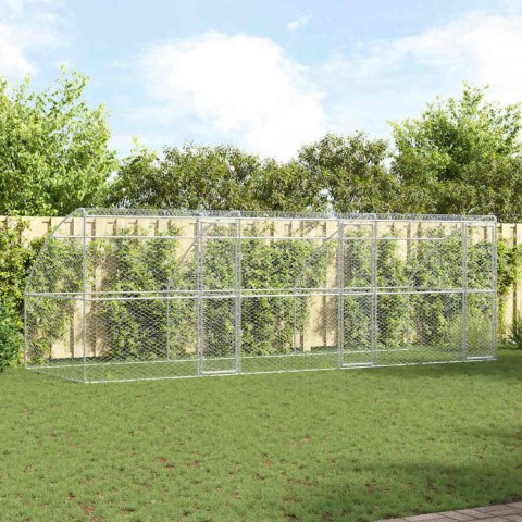 VidaXL Kenel dla Psów z przechowywaniem 3 pcs Srebrny 6 x 2 x 2 m Stal